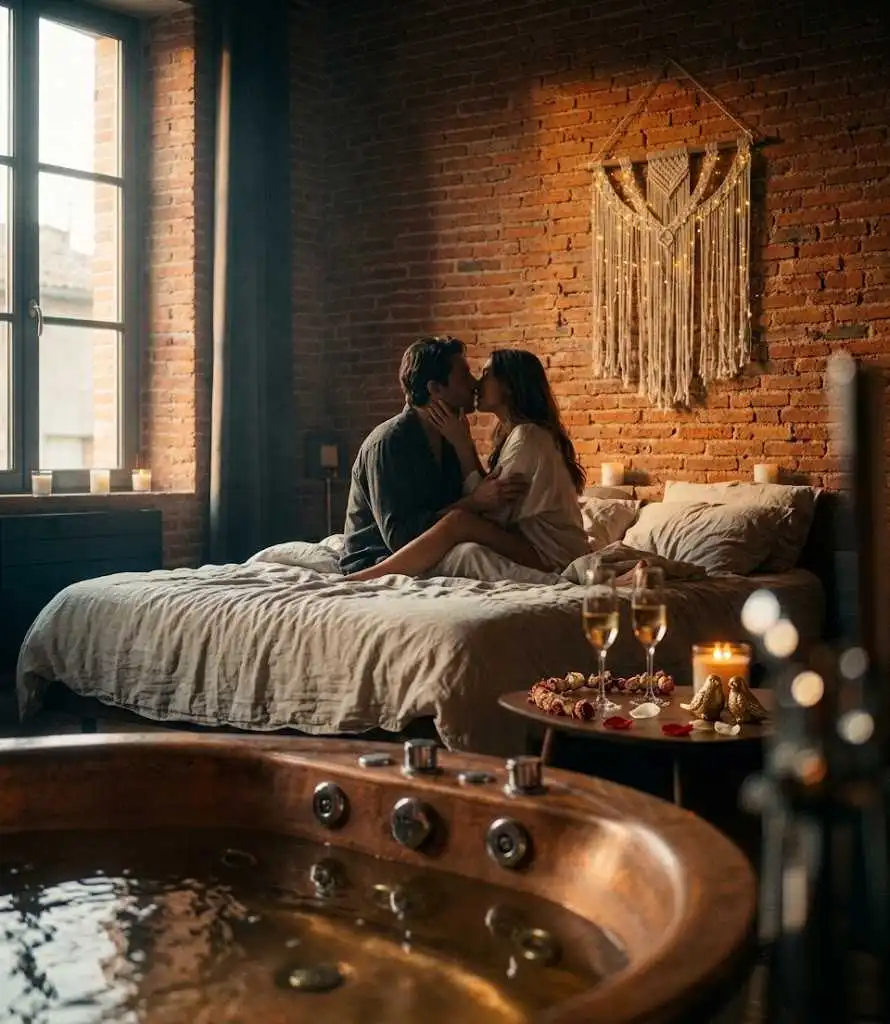 Chambre avec jacuzzi privatif dans une love room à Toulouse